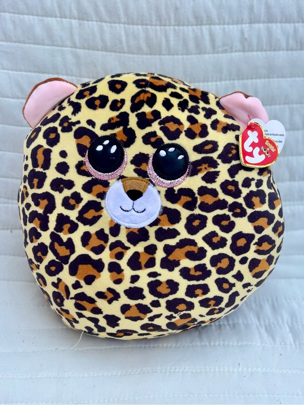 TY Squish-A-Boos Livvie the Leopard Plush Stuffed Animal Pillow NWT